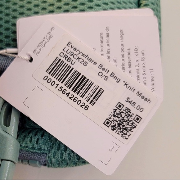Lululemon Everywhere Belt Bag 1L *Knit Mesh RARE NEW!• Crater Blue•NWT - Picture 10 of 14